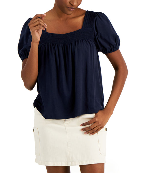 Tommy Hilfiger Puffed Sleeve Square Neck Top
